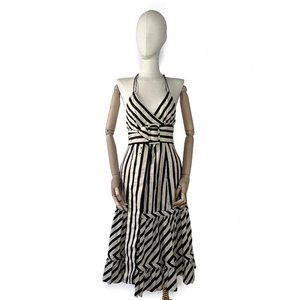 SPORTMAX defilé striped cotton cocktail dress sz.6